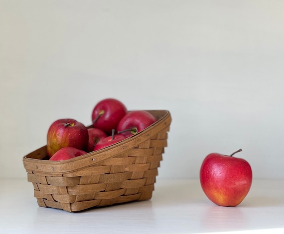 Vintage 1985 Longaberger Slanted Fruit Basket - Etsy