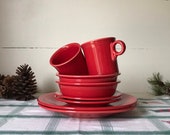 Fiestaware Dishes Red - Place Setting for 2