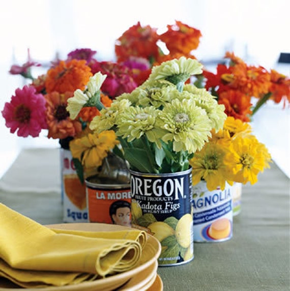 Wedding Centerpieces Set Of 6 Cans For I Do Bbq Rehearsal Etsy