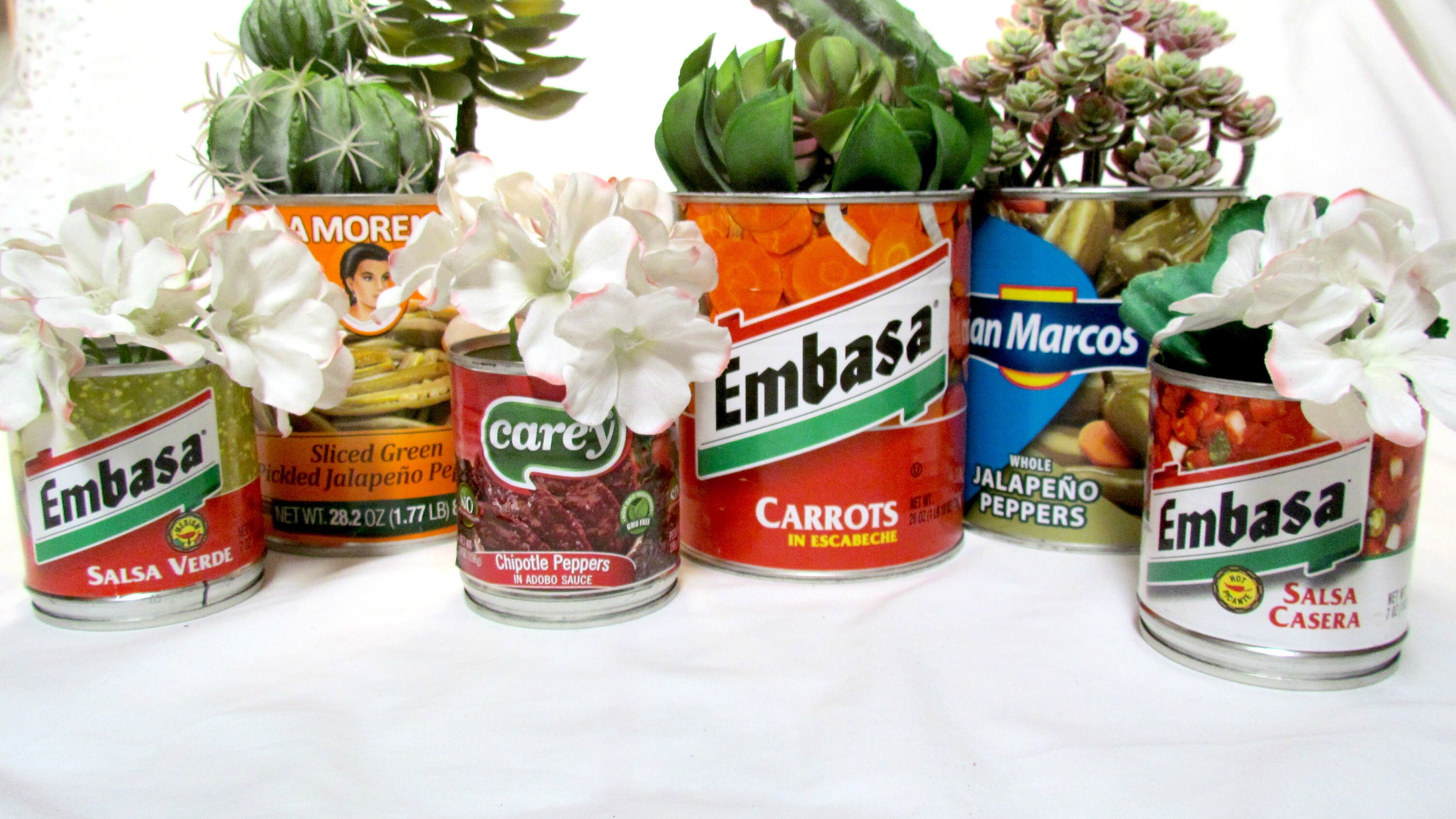Fiesta Decorations Set Of 6 Mexican Cans For Wedding Bridal Etsy