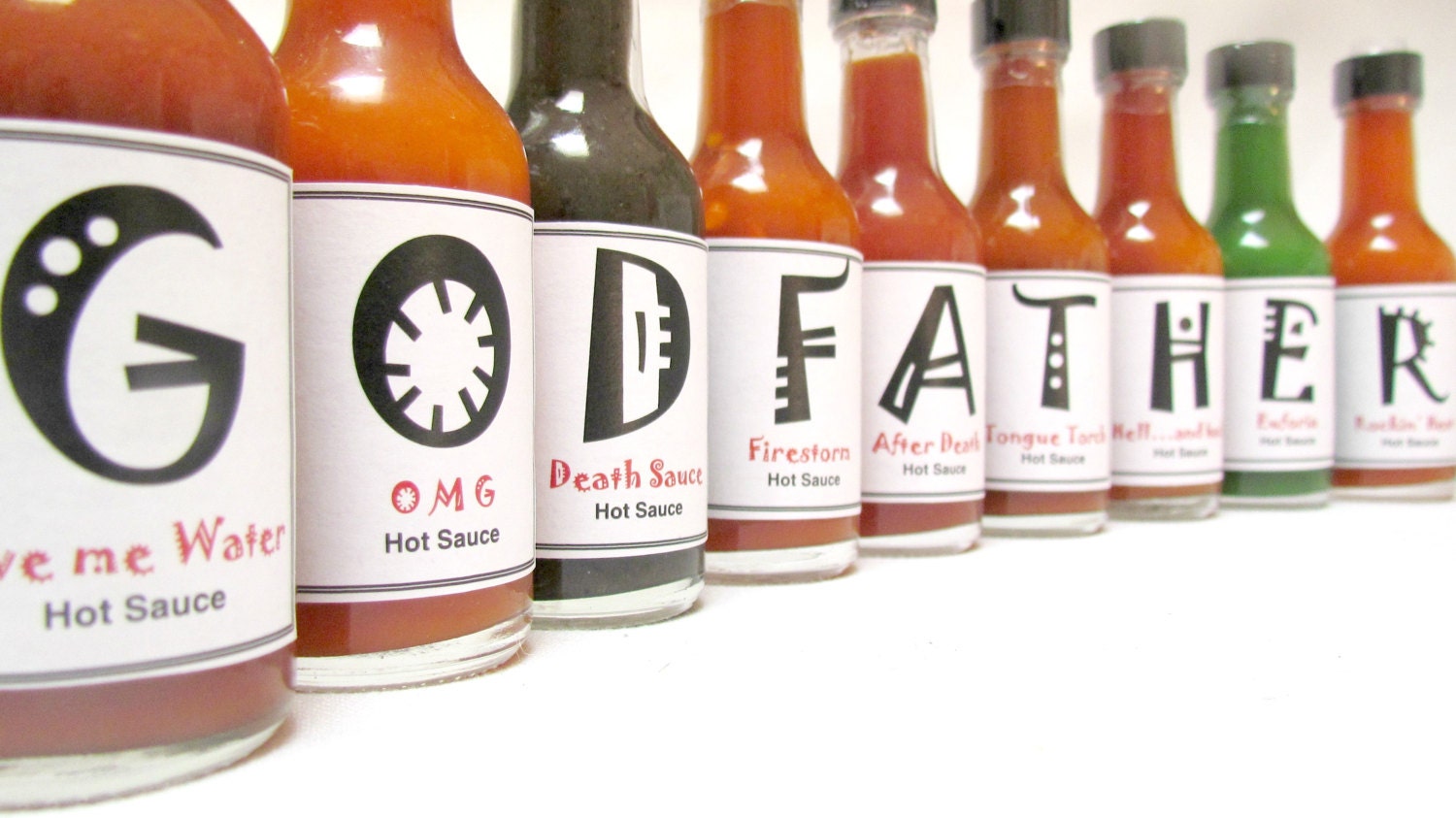 Personalized Hot Sauce Gift Set spell any name or message Etsy