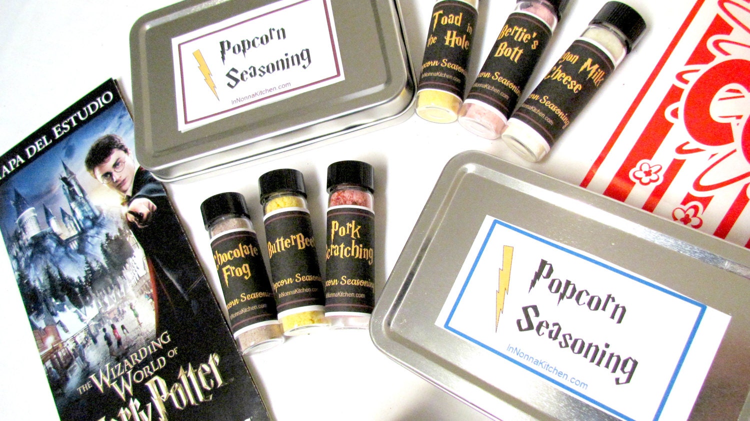 Harry Potter Popcorn Seasoning Gift Set Butter Beer Toad Hole Etsy
