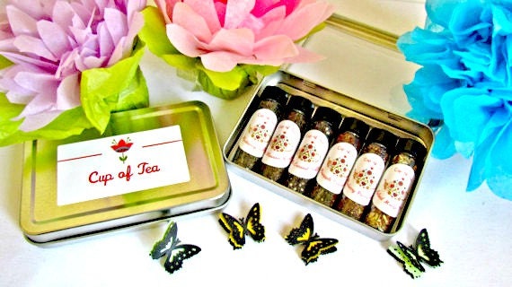 Tea Gift Set. Collection of loose leaf tea. Exotic Herbal Tropical blends for DIY tea party. Hostess Gift. Mothers Day Gift Basket idea Il_570xn