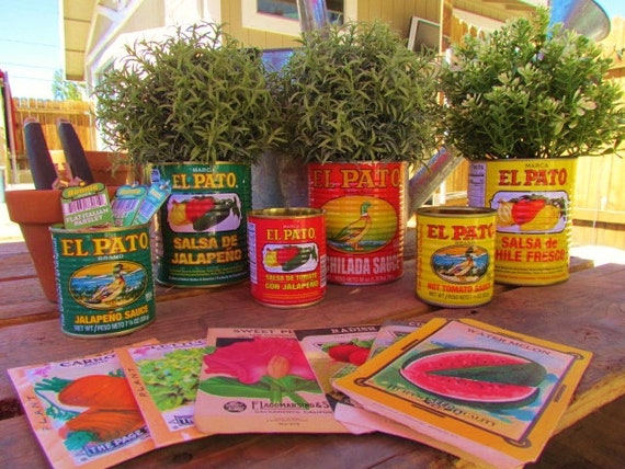 Garden Decor For Summer Party El Pato Set Of 6 Large Metal Cans