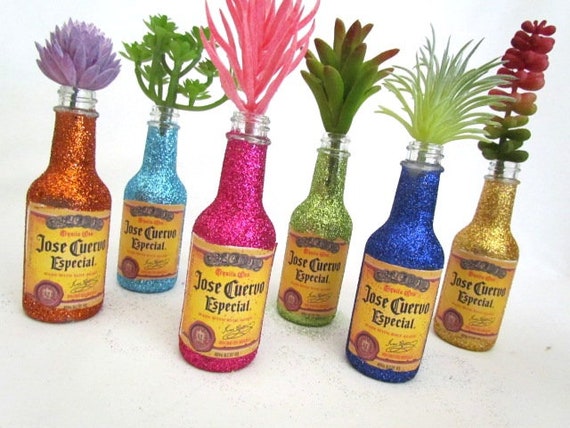 Mexican Fiesta Decorations Set Of 6 Jose Cuervo Tequila Glittered