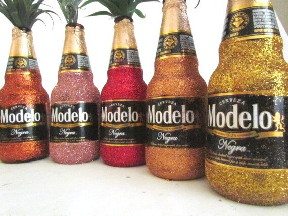 Centerpieces Set Of 6 Mexican Modelo Negra Beer Bottles Diy