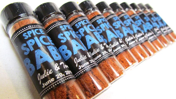 BabyQ Spice Spice Baby. Custom Colors favors for Baby Shower Boy Girl gender reveal. Set of 12 personalized BBQ rubs salts spice favors Il_570xn
