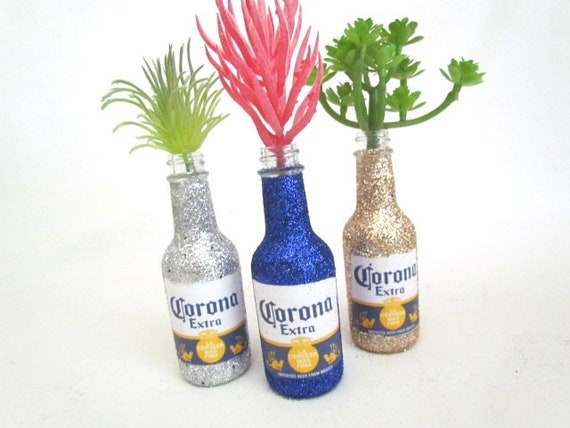 Party Decorations Set Of 6 Corona Beer Bottles Glittered For Diy