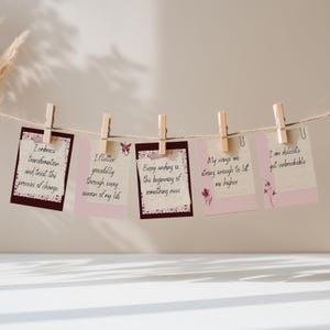 Schmetterling Aquarell Affirmationskarten: Selbstfürsorge-Motivation, druckbare PDF-Datei, Selbstliebe, Journaling
