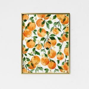 Florida Oranges Giclée Print: Vintage Botanical Watercolor Kitchen Art