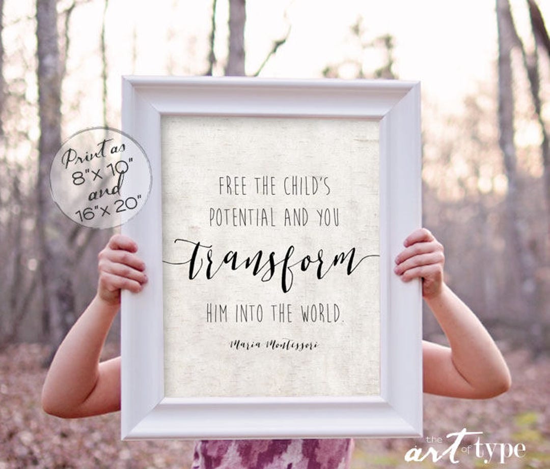 Montessori Education Quote Poster Print INSTANT Download 8x10, 16x20 ...