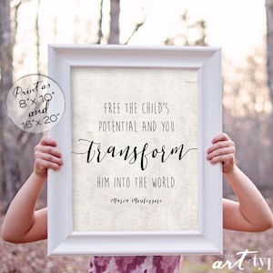 maria montessori quote education print instant download 8x10 etsy