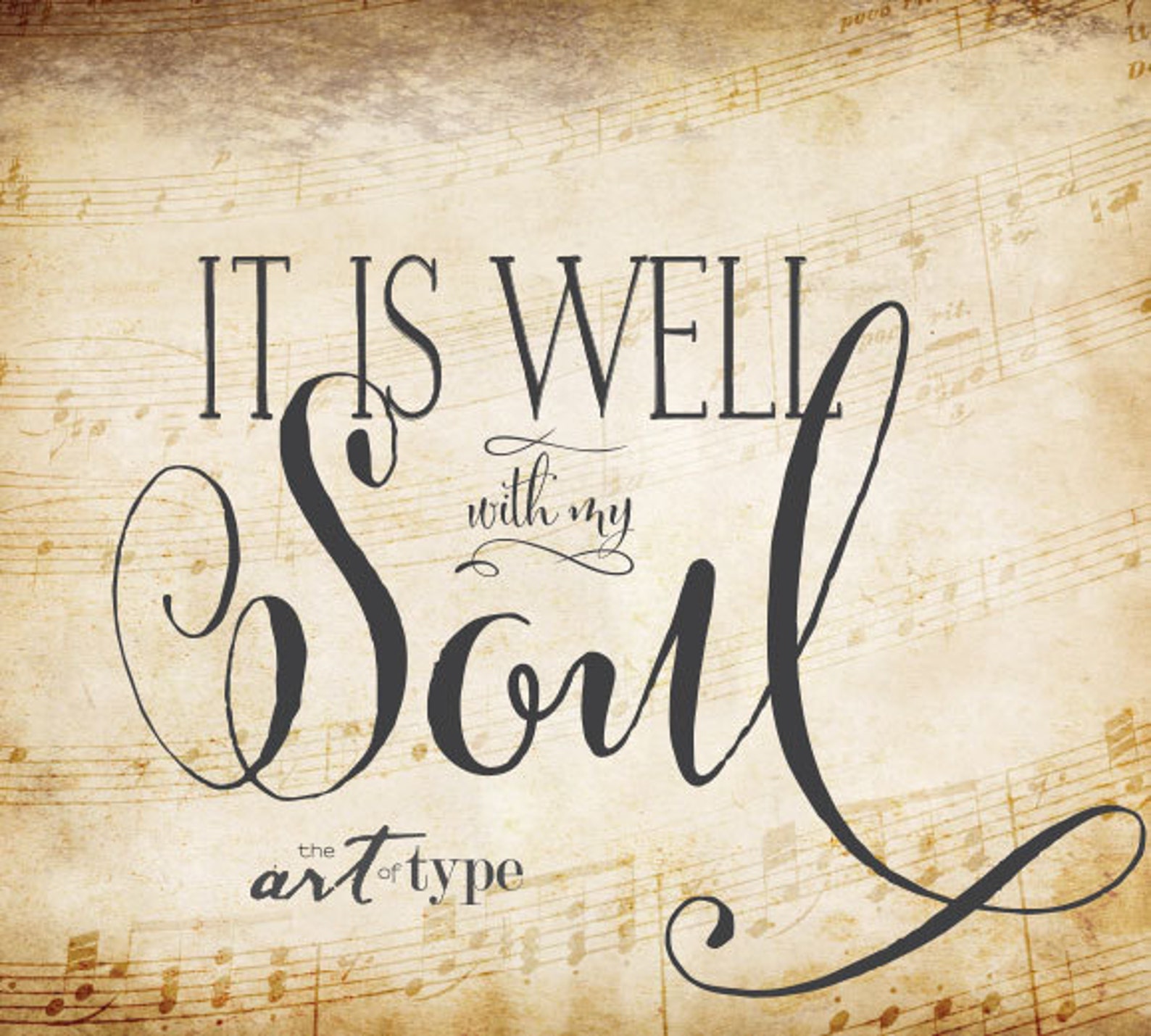 Hymn Quote Print It is Well With My Soul INSTANT DOWNLOAD Etsy