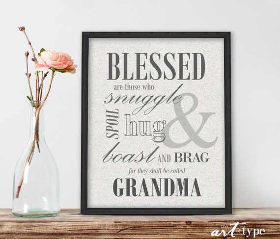 Grandma Print Quote INSTANT DOWNLOAD 8x10 Printable Blessed | Etsy