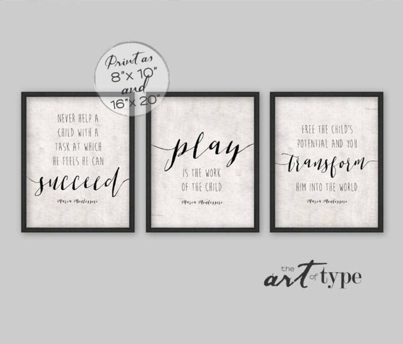 montessori education quote poster print instant download 8x10 etsy