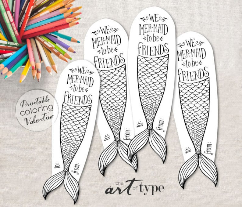Download Mermaid Homeschool Craft Printable Coloring Page Bookmark | Etsy
