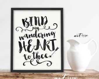 Himno "Ata mi corazón errante" (impresión, descarga instantánea, 8 x 10 cm), cita minimalista imprimible, acuarela, himno bíblico caligráfico, bricolaje