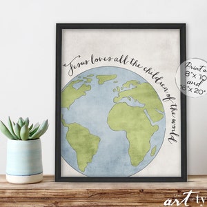 Jesus Loves the Little Children Diversity Poster Print INSTANT DOWNLOAD 8x10, 16x20 Homeschool Printable Kids Scripture Art, Sunday School