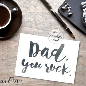Dad You Rock, Geburtstagskarte INSTANT Download 5 x 7 DRUCKBARE Karte, Vatertag, Aquarell, Dad Grußkarte, Vater, Minimalist, DIY