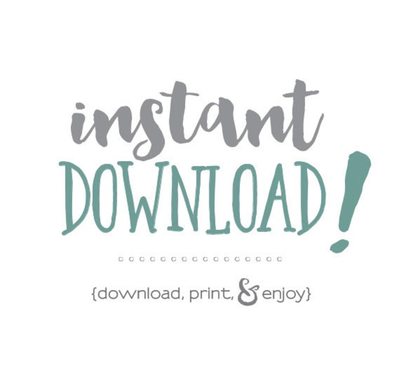 K&ouml;nnte beinhalten: Grauer Text, der in einer handschriftlichen Schriftart "Sofort-Download!" lautet. Unter dem Text befindet sich eine Reihe von Punkten und der Text "(Herunterladen, Drucken & Genie&szlig;en)" in T&uuml;rkis.