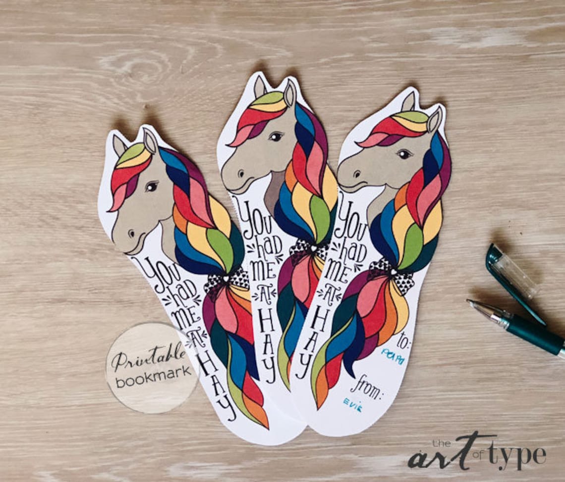 horse coloring craft homeschool reading printable bookmark etsy