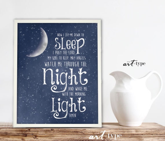 Childs Prayer Print, Now I Lay Me Down To Sleep INSTANT DOWNLOAD.