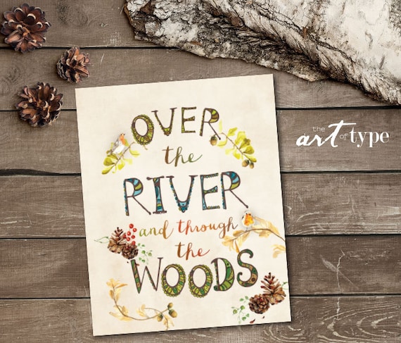 Over The River Through The Woods Print Instant Download 8x10 Etsy