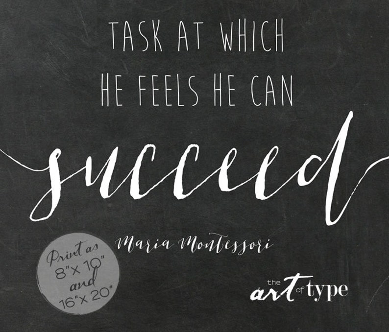 maria montessori quote education print instant download 8x10 etsy