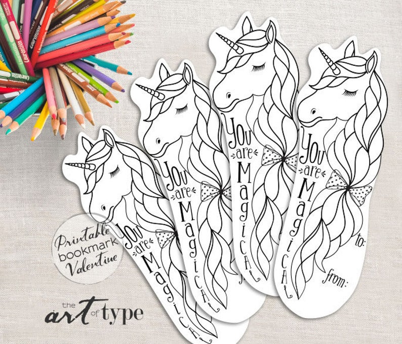 unicorn summer reading printable coloring page bookmark etsy