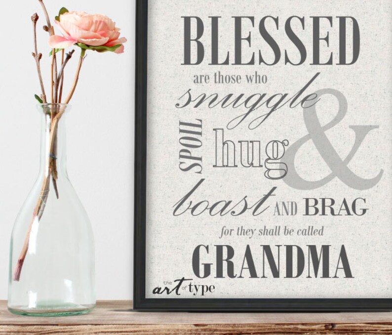 Grandma Print Quote INSTANT DOWNLOAD 8x10 Printable Blessed - Etsy