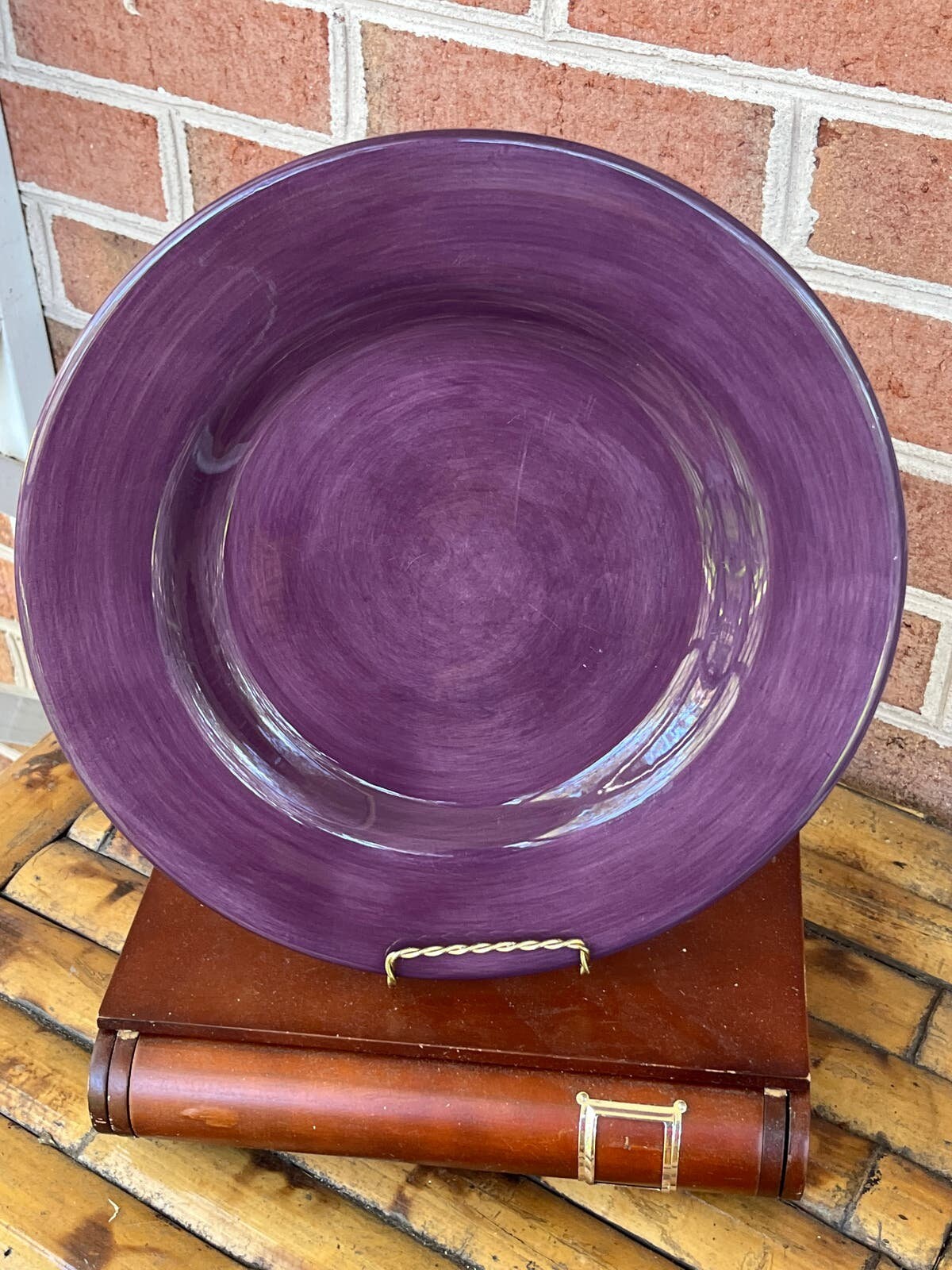 Tabletops Unlimited CORSICA Hand Painted Plum Purple Eggplant Dinner