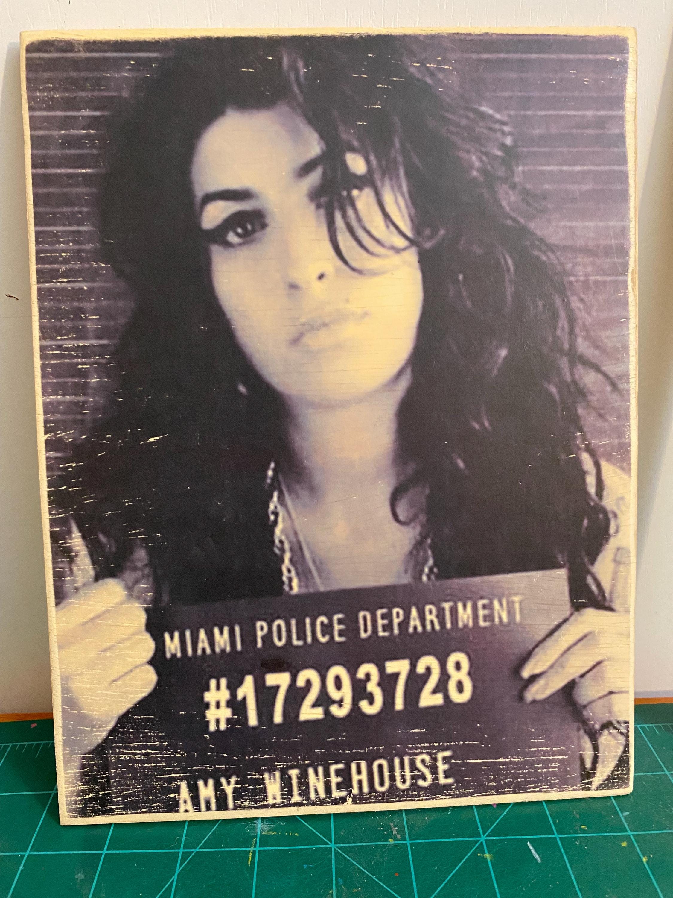 Amy Winehouse Wood Poster Mug Shot . - Etsy