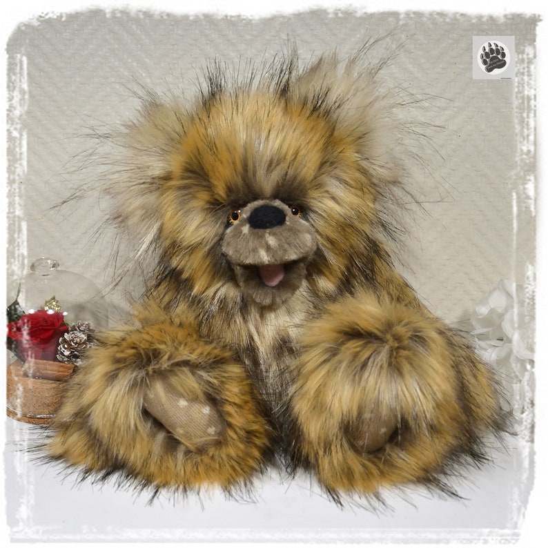 Nanouk ours en peluche de collection 30cm 11.8 ours artiste décoration fausse fourrure peluche sculpture textile Ooak PIECE UNIQUE image 4