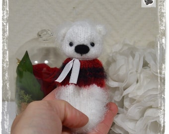 Poup'Ours 2 ours en tricot miniature de collection 11cm (4.3") ours d'artiste fait main OOAK peluche sculpture laine mohair