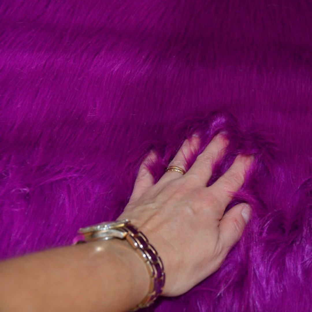 Fuchsia Purple Long Pile Faux Fur Fabric Luxury Quality Etsy
