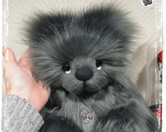 Grisou collectible teddy bear 34cm (13.3") bear decoration faux fur OOAK plush textile sculpture