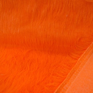 Tissu fausse fourrure à poils longs orange légère et vaporeuse fourniture créative différentes tailles par 10cm x 150cm image 3