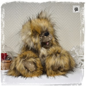 Nanouk collectible teddy bear 30cm 11.8 bear artist decoration faux fur plush textile sculpture Ooak UNIQUE PIECE image 2