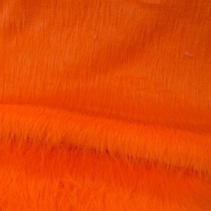 Tissu fausse fourrure à poils longs orange légère et vaporeuse fourniture créative différentes tailles par 10cm x 150cm image 1