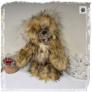 Nanouk collectible teddy bear 30cm 11.8 bear artist decoration faux fur plush textile sculpture Ooak UNIQUE PIECE image 3