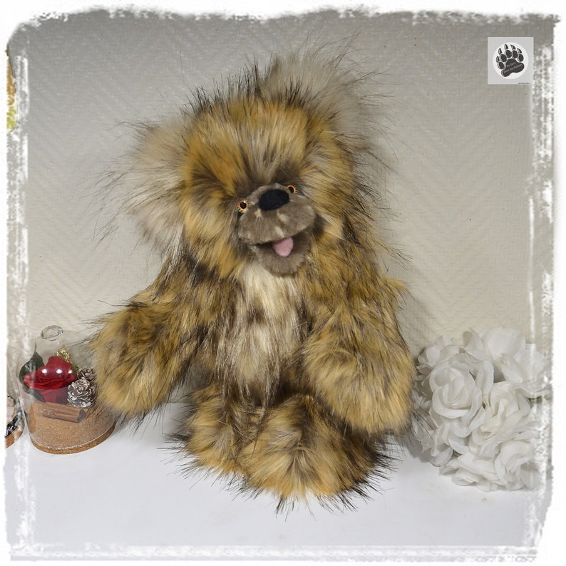 Nanouk collectible teddy bear 30cm 11.8 bear artist decoration faux fur plush textile sculpture Ooak UNIQUE PIECE image 3