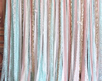 mint lace fabric pink,sparkle sequin photo booth photobooth backdrop Wedding ceremony stage,birthday,party curtain backdrop garland decor