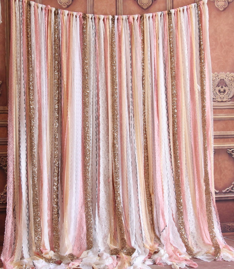 Pink Gold And White Baby Shower Backdrop Baby Shower Ideas