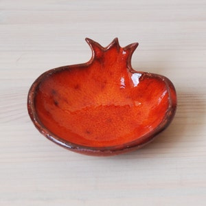 Ceramic small bowl, pomegranate bowl, orange bowl, serving dish, Ring Holder dish, Salt And Pepper Dish, Tea light holder, Holiday gift. image 1