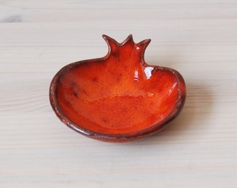 Ceramic small bowl, pomegranate bowl, orange bowl, serving dish, Ring Holder dish, Salt And Pepper Dish, Tea light holder, Holiday gift.