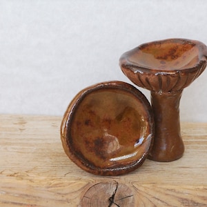 Decoração de cogumelos de cerâmica, cogumelos de jardim de fadas, jardim em miniatura, terrário, ornamento de planta de vaso, presente para jardineiro.