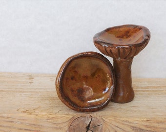Ceramic Mushroom Decor, Fairy Garden Terrarium Ornaments, Set of 2