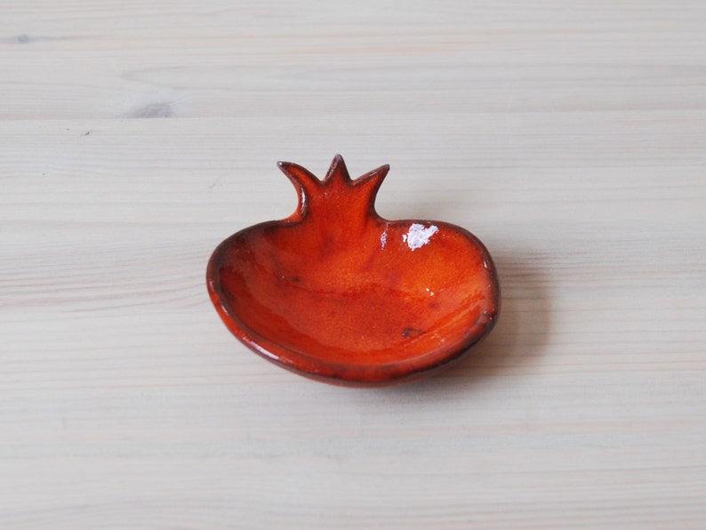 Ceramic small bowl, pomegranate bowl, orange bowl, serving dish, Ring Holder dish, Salt And Pepper Dish, Tea light holder, Holiday gift. image 3