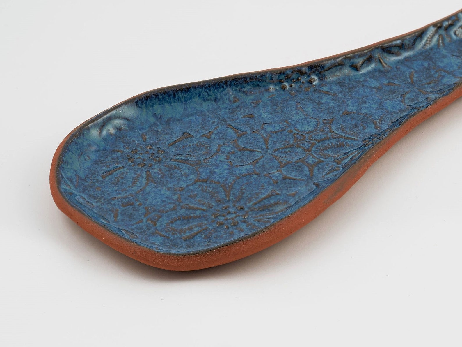 Ceramic Blue Spoon Rest Clay Spoon Rest Pottery Spoon Rest Etsy