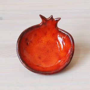 Ceramic small bowl, pomegranate bowl, orange bowl, serving dish, Ring Holder dish, Salt And Pepper Dish, Tea light holder, Holiday gift. image 5